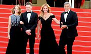 Jodie Foster, Jack O'Connell, Julia Roberts and George Clooney at the 2016 Cannes Film Festival (12 May 2016)