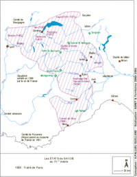 Carte des états de Savoie au XVe siècle