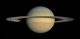 The planet Saturn during equinox