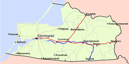 Kaliningrad sur mapo dil provinco.