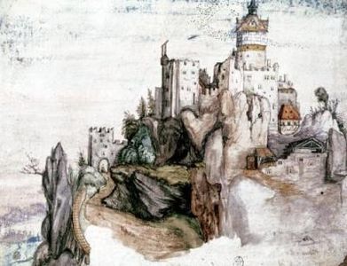 Castle Segonzano, 1502, Guaŝo kaj akvarelo sur papero