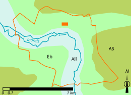 Carte en couleur très simplifiée répartissant un territoire communal en grandes zones géologiques