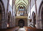 Vue intérieure vers la tribune d'orgue.