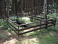 Zemlyanka used by partisans near Nýrov, Czech Republic, preserved as a WWII memorial