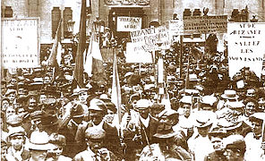 Les manifestants de Carcassonne rassemblés par villages.