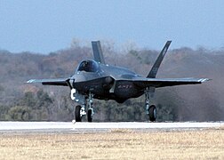 The F-35 Lightning II takes off for its first flight at Joint Reserve Base Fort Worth, Texas, Dec. 15, 2006.