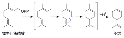 从牻牛儿焦磷酸合成柠烯的过程