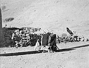 Bedoeïenen weven tenten, Palestina, circa 1900