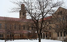 This is a photograph of the former College of Saint Teresa in Minnesota, the namesake of the library.