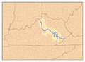 Río Kentucky, que fluye en dirección noroeste por el este del estado