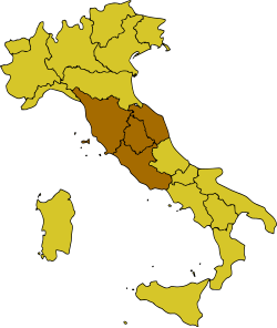 Map of Italy, highlighting Central Italy