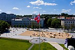 Sandy beach temporarily setup in Lukiškės Square in 2020