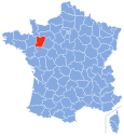 Position de la Mayenne en France.