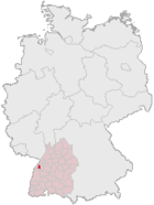 Lage der kreisfreien Stadt Baden-Baden in Deutschland