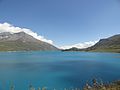 Il Lago del Moncenisio visto dalle pendici della Punta Clairy. Si possono vedere sulla sinistra la Punta Lamet e al centro l'altura del Crin con sopra il Forte Varisello