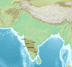 Map of the Adil Shahi dynasty of the Bijapur Sultanate at its greatest extent[1]