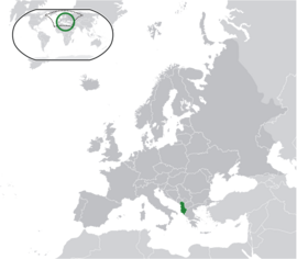 Розташування Албанії