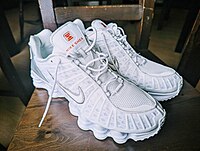 Nike shox in the white silver colour