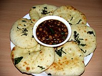 Chole kulcha (chana masala with flatbread)