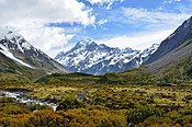 New Zealand's Southern Alps served as Gondor's White Mountains in Peter Jackson's The Lord of the Rings trilogy.[34]