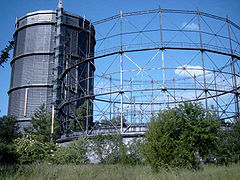 Various forms of gas storage seen in Augsburg, Germany