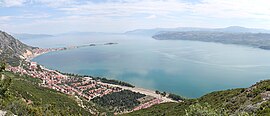 View of Lake Eğirdir and the town