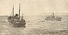 British trawler Coventry City passes Icelandic Coast Guard Patrol vessel Albert off the Westfjords in 1958 during the first Cod War.