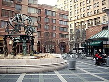 The Four Seasons Fountain on the public plaza located at One Worldwide Plaza, New York, New York