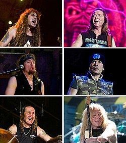 Ylhäältä alas, vasemmalta oikealle: Steve Harris, Dave Murray, Adrian Smith, Bruce Dickinson, Nicko McBrain, Janick Gers