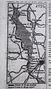 Carte montrant la prise définitive de Vermand par l'armée anglaise en septembre 1918.