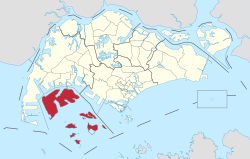 Location of Western Islands in Singapore