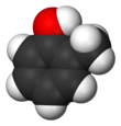 Spacefill model of o-cresol