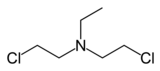 Skeletal formula of HN1 (nitrogen mustard)