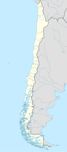 Mapa konturowa Chile, blisko centrum u góry znajduje się punkt z opisem „Papudo”