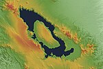 Citra SRTM (Shuttle Radar Topography Mission) dari Danau Toba