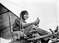 Image 2 Hélène Dutrieu Photo credit: Bain News Service Hélène Dutrieu, shown here in her aeroplane ca. 1911, was the fourth woman in the world (the first from Belgium) to earn a pilot's license and reputedly the first woman to carry passengers and to fly a seaplane. Besides being a pilot, she was a cycling world champion, stunt cyclist, stunt motorcyclist, automobile racer, wartime ambulance driver, and director of a military hospital. More selected pictures