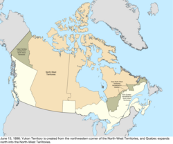 Map of the change to Canada on June 13, 1898