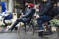 Chauffeur-driven bicycle, on Damstraat in Amsterdam.