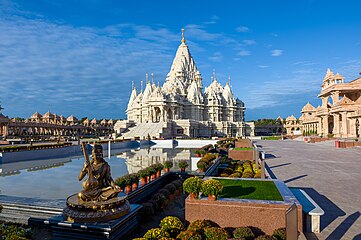 The Swaminarayan Akshardham Hindu mandir in Robbinsville, Mercer County, is the second-largest Hindu temple in the world and the largest outside of Asia. It was completed in 2023 and became a popular site for Hindus and for non-Hindu tourists.