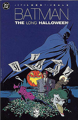 כריכת האוגדן Batman: The Long Halloween, אמנות מאת טים סייל.