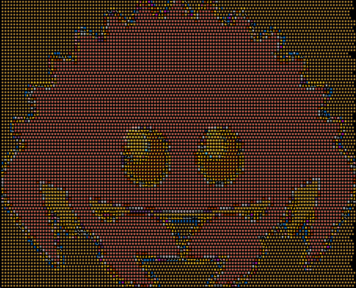 RASCII output of ferris with the emoji charset.