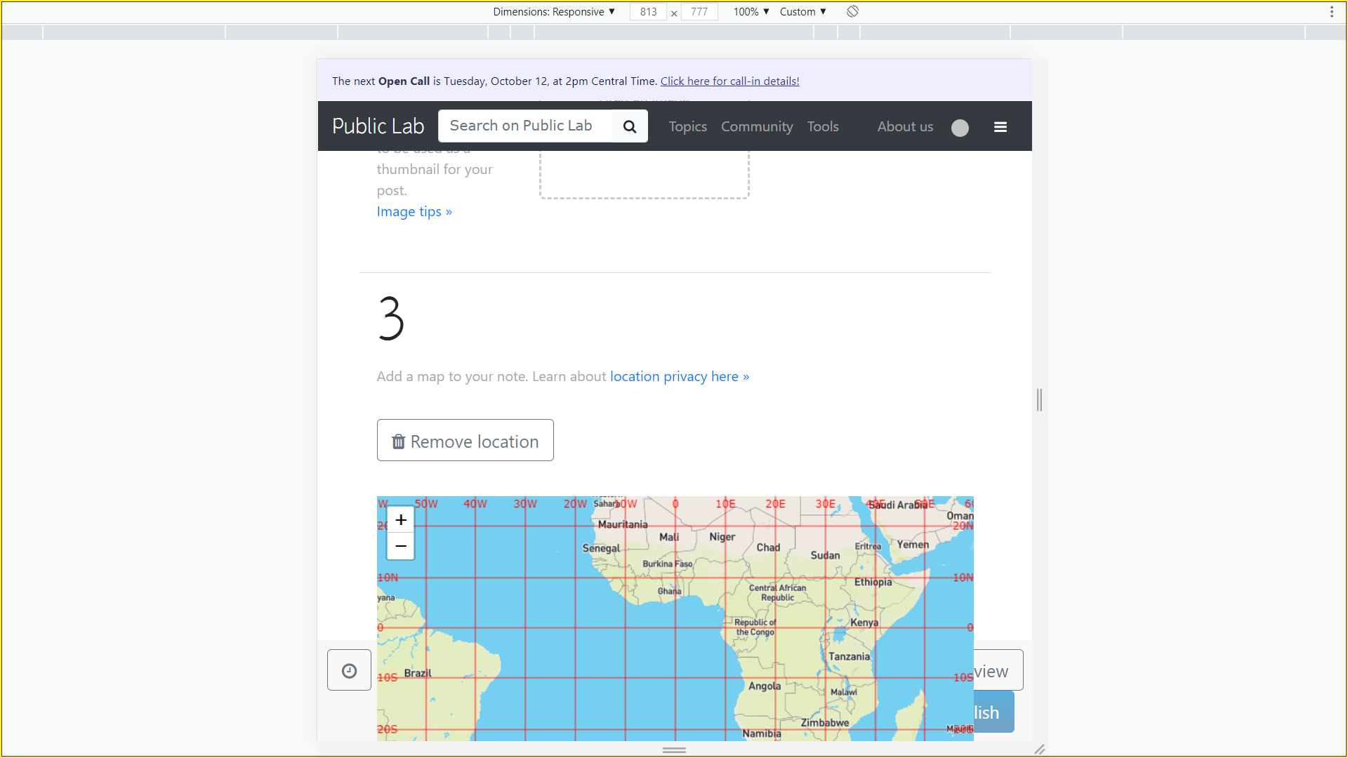 map floats over footer