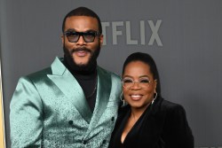 Tyler Perry, Oprah Winfrey at "The Six Triple Eight" Los Angeles Premiere at The Egyptian Theater on December 03, 2024 in Los Angeles, California.