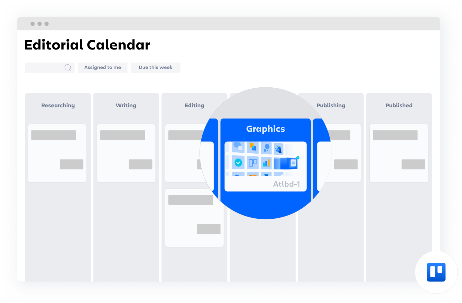 Plantilla de calendario editorial de Confluence