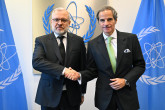 Rafael Mariano Grossi, IAEA Director-General, met with HE Mr. Herman Galushchenko, Minister of Energy of Ukraine, during his official visit to the Agency headquarters in Vienna, Austria. 21 November 2024.