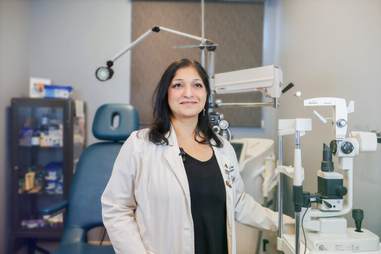 Small business loan customer, Dr. Manisha Geiger, owner of Optimum Vision and Eye Care