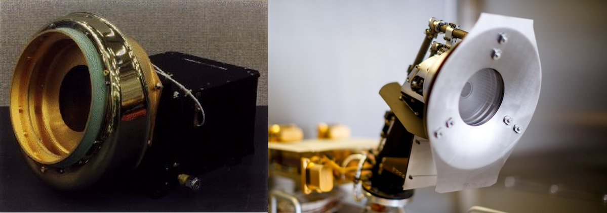 Two images of cup-like instruments are side by side. On the right, the more modern instrument is much sleeker.