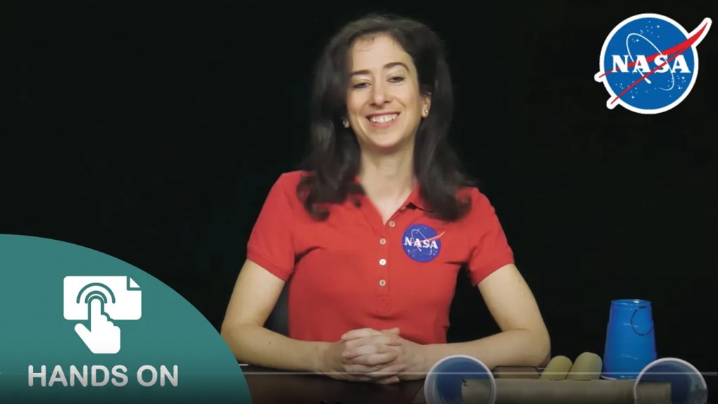 Lindsay Thornton, Education Specialist at NASA Langley Research Center demonstrates the sound effects activity demo.