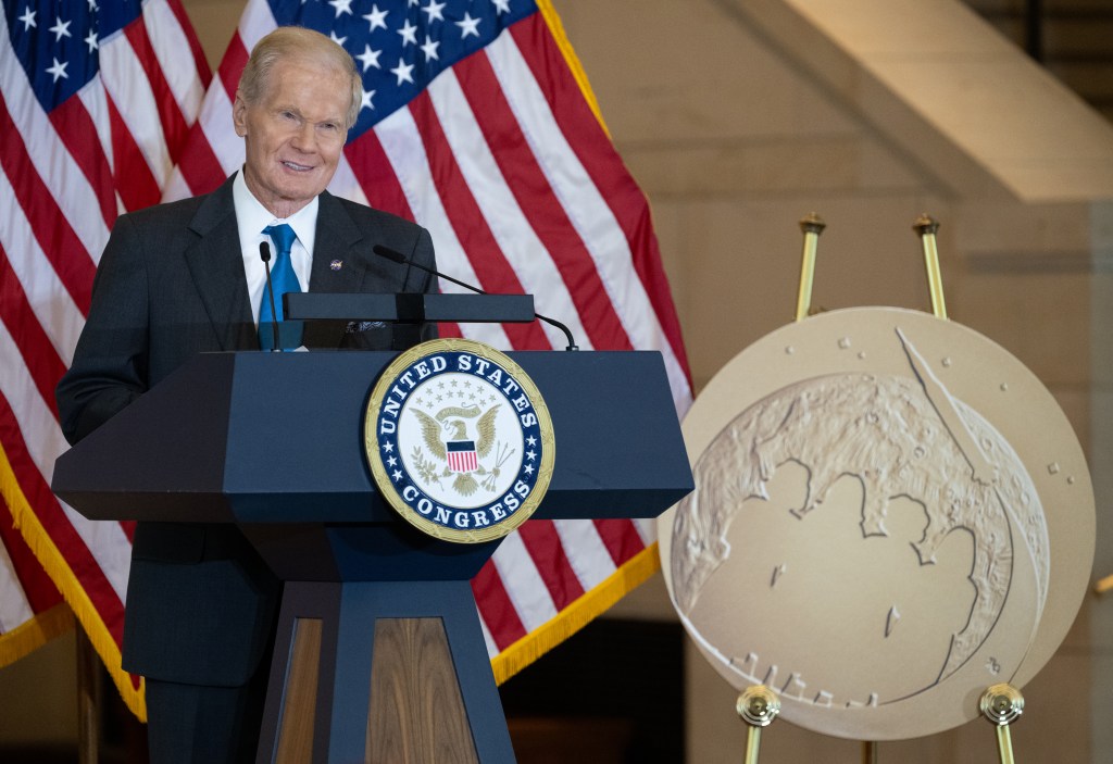 NASA Administrator Bill Nelson delivers remarks during a Congressional Gold Medal ceremony recognizing NASA’s Hidden Figures.