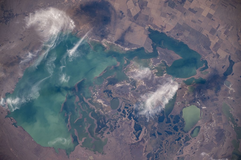 iss072e009794 (Sept. 29, 2024) -- The saline Lake Tengiz in Kazakhstan was photographed from the International Space Station as it orbited 260 miles above Earth.